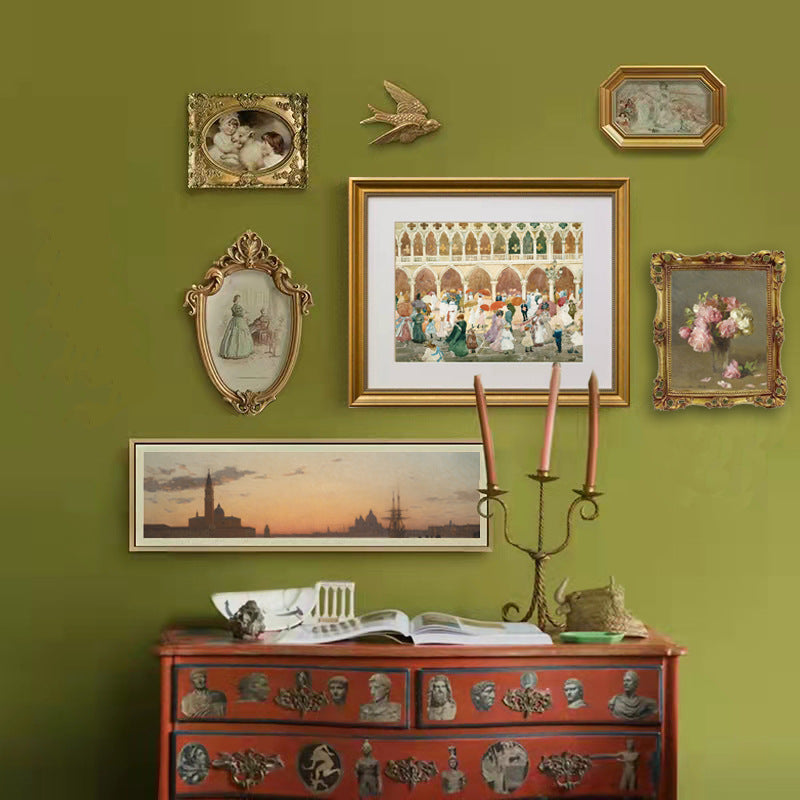Vintage-inspired framed art collection