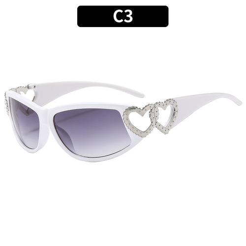 Designer Heart-Accented Sunglasses