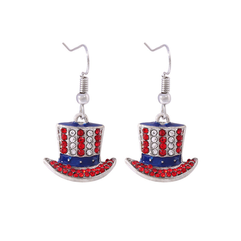Women's long multi-layer star drop earrings with crystal embellishments and rhodium-plated alloy Bowlift