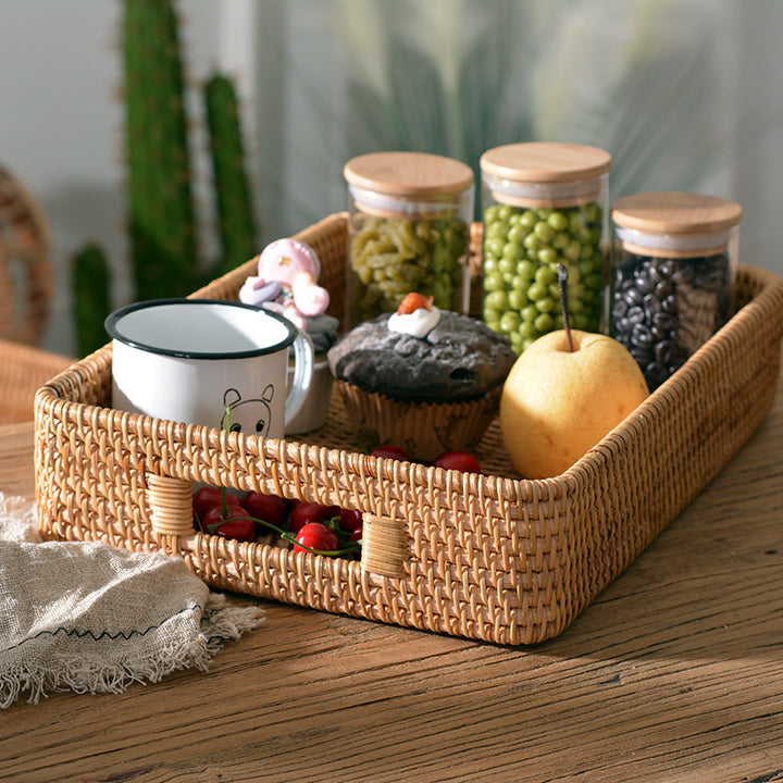 Ladies rectangular serving basket with practical handles Bowlift