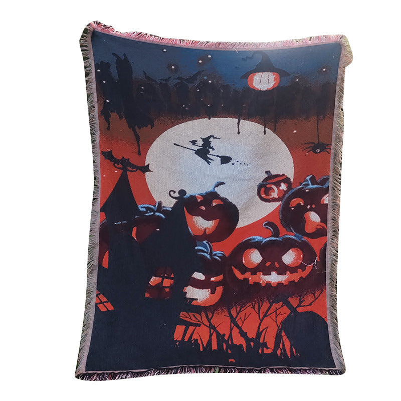 Halloween-Themed Decorative Throw Blanket