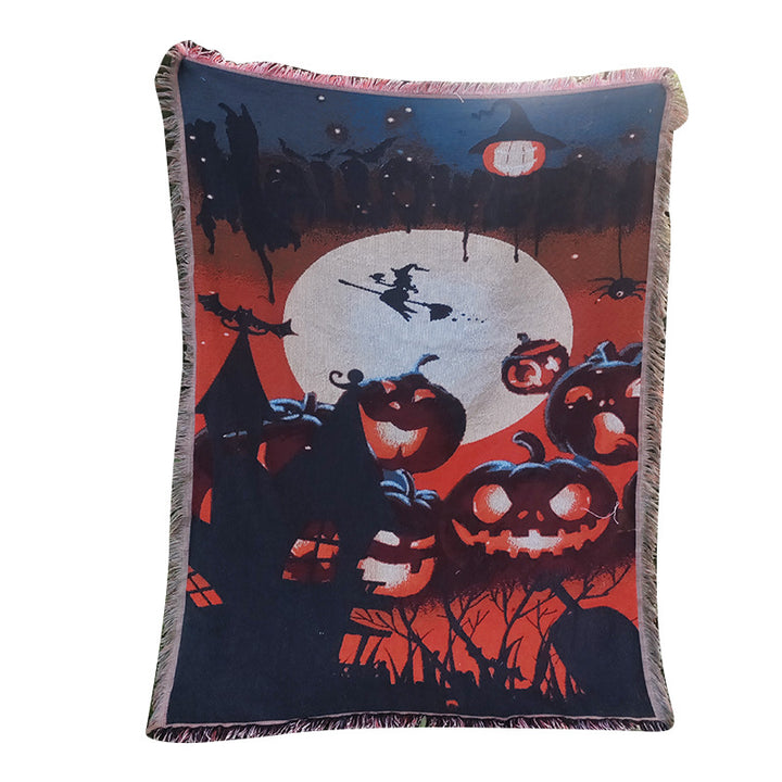 Halloween-Themed Decorative Throw Blanket