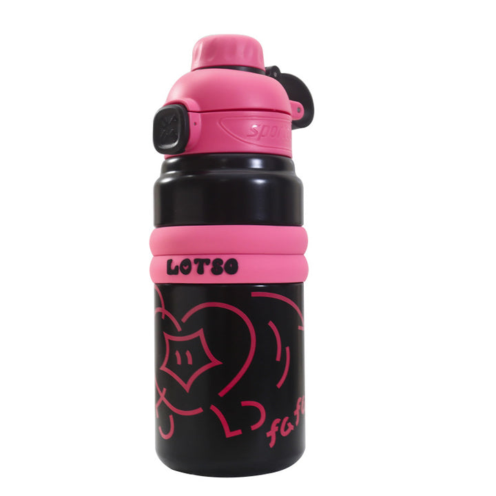 Ladies Insulated Drinking Bottle with Fun Character Design Bowlift