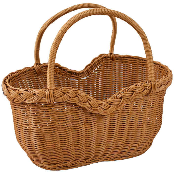Handwoven Storage Basket with Braided Handles Bowlift