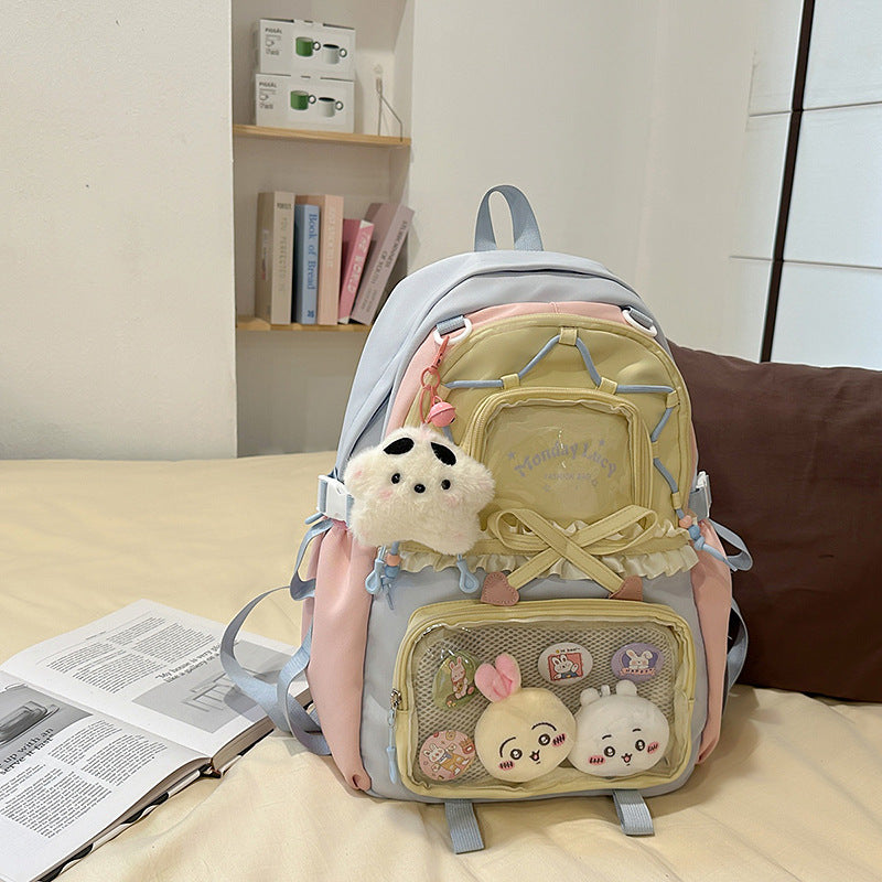 Fashionable leisure backpack with creative details and versatile compartments Bowlift