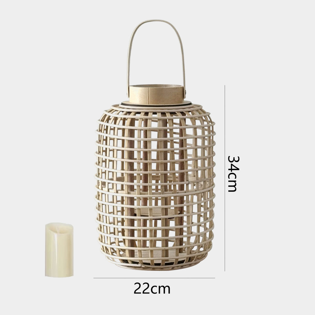 Rustic lantern made of woven material Bowlift