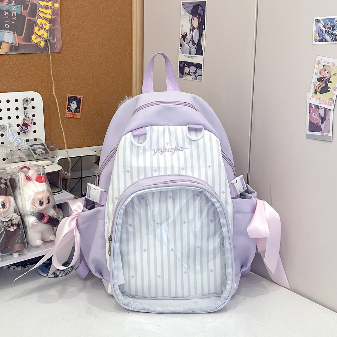 Stylish Striped Transparent Backpack