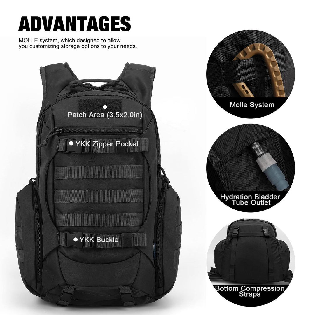Tactical backpack with high-quality carrying system and versatile compartments Bowlift