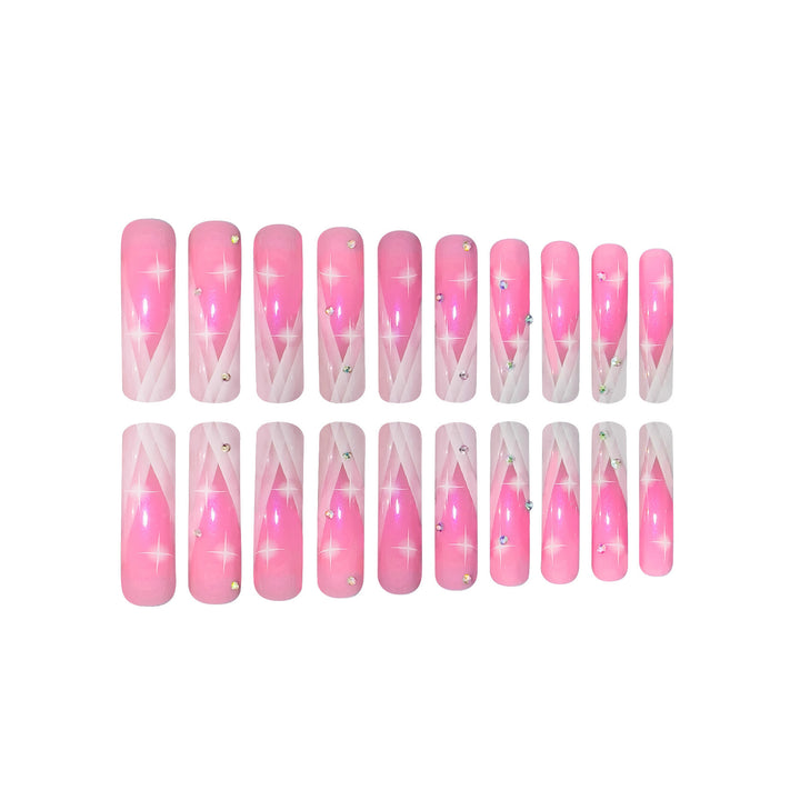 Decorative Stiletto Press-On Nails with Rhinestone Accents Bowlift