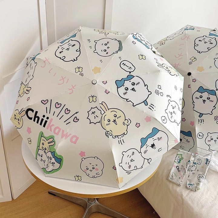 Women's Foldable Umbrella with Cute Cartoon Designs Bowlift