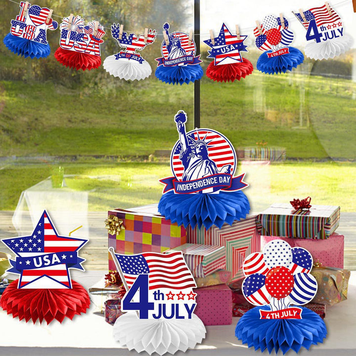 Unisex nan patriotic acrylic cake topper with US flag heart motif Bowlift