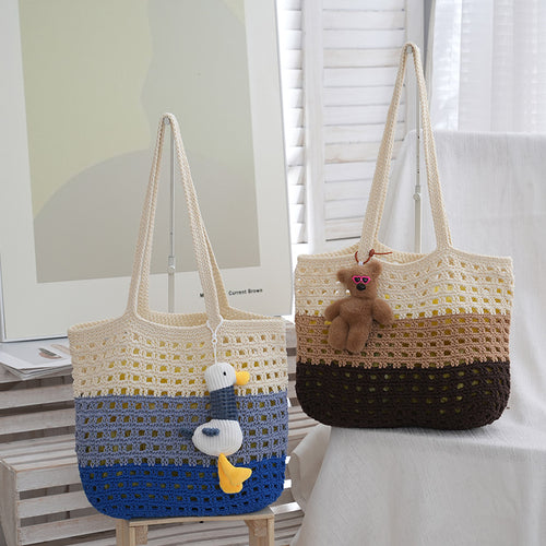 Handmade straw bag with cute tag Bowlift