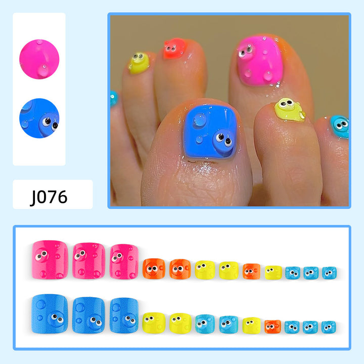Nail art with colorful cartoon designs Bowlift