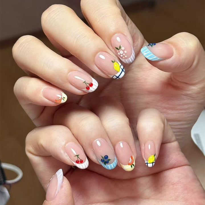 Colored Artificial Nail Set Bowlift