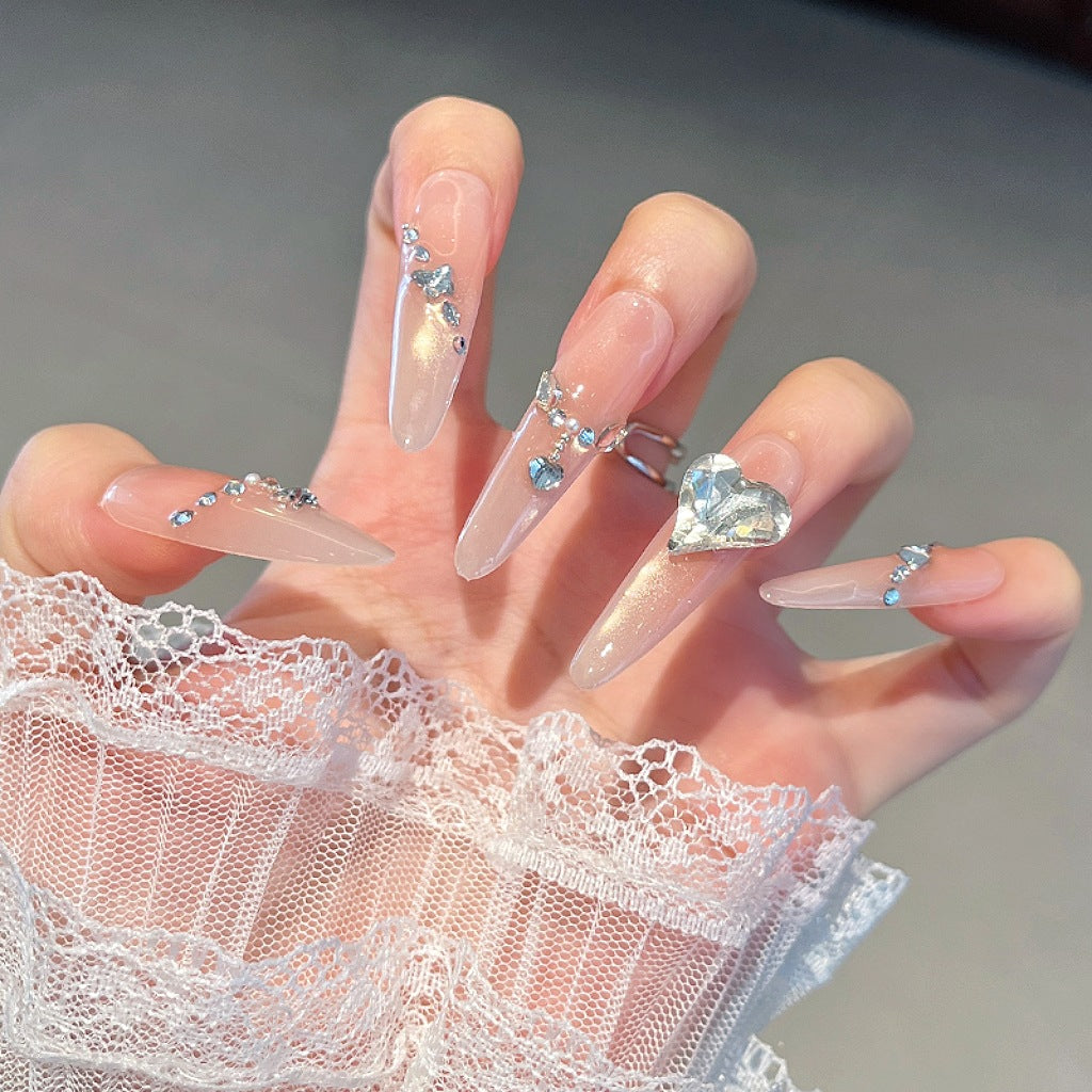 Elegant Floral Design Press-On Nail Extensions Bowlift