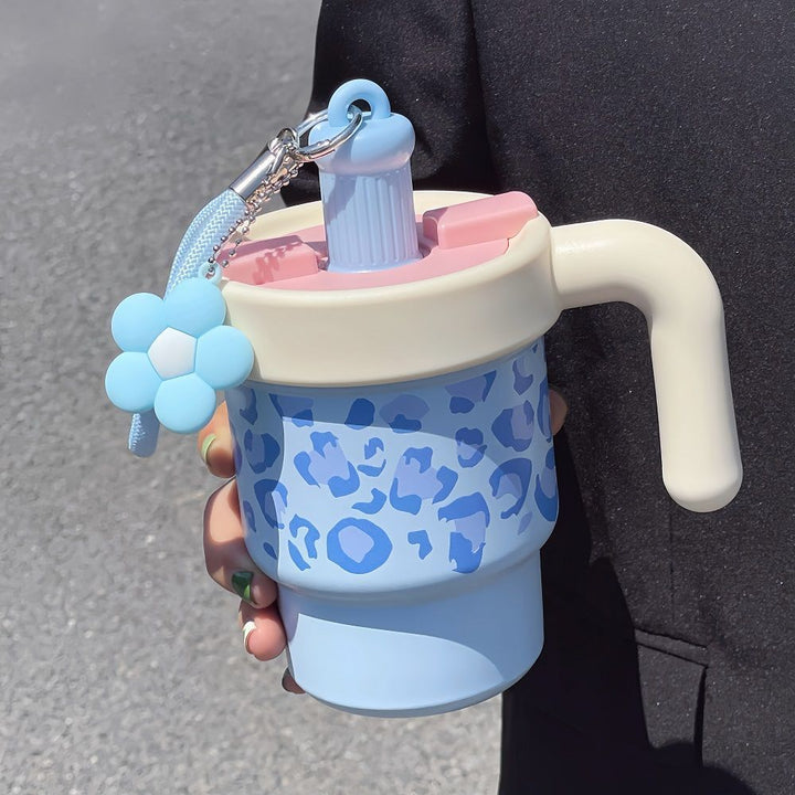 Ladies insulating cup with creative handle and animal design Bowlift