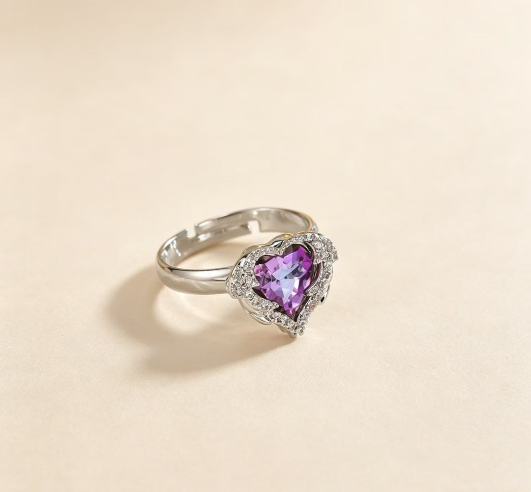 Butterfly Statement Ring With Pear And Marquise Cut Cubic Zirconia And Rhodium Plated Band