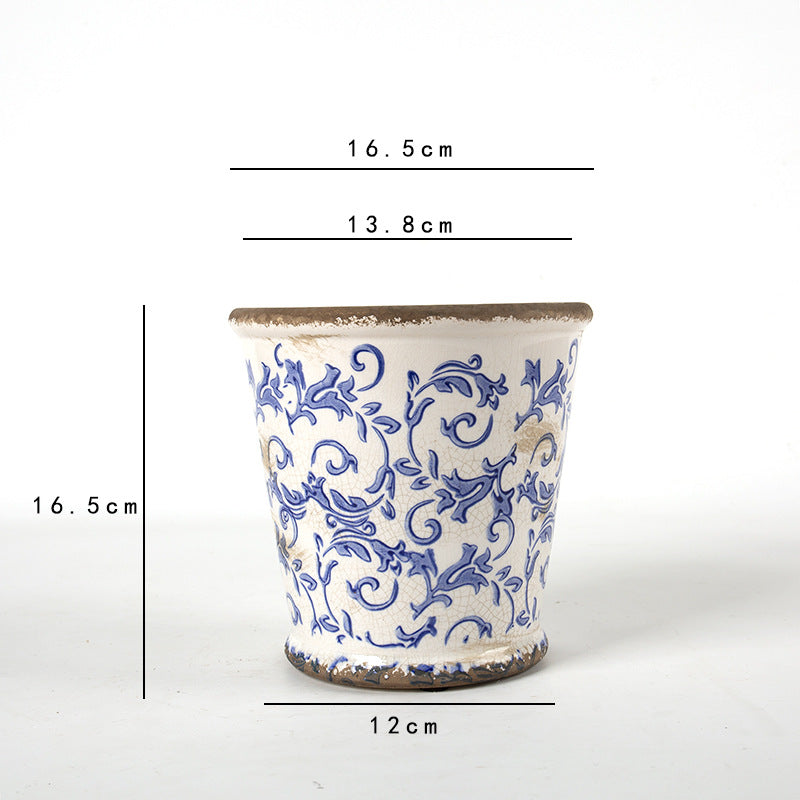 Decorative ceramic flower pot with floral design Bowlift