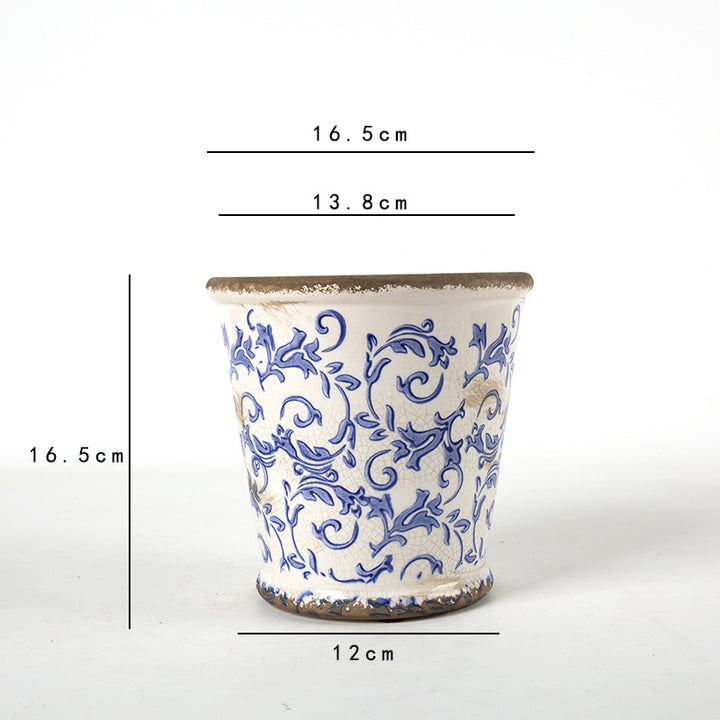Decorative ceramic flower pot with floral design Bowlift