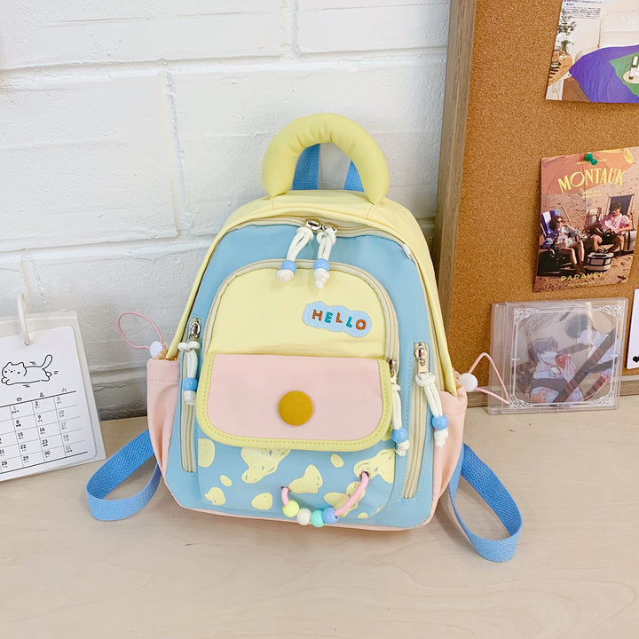 Leisure Backpack with Colorful Applications and Creative Design Bowlift