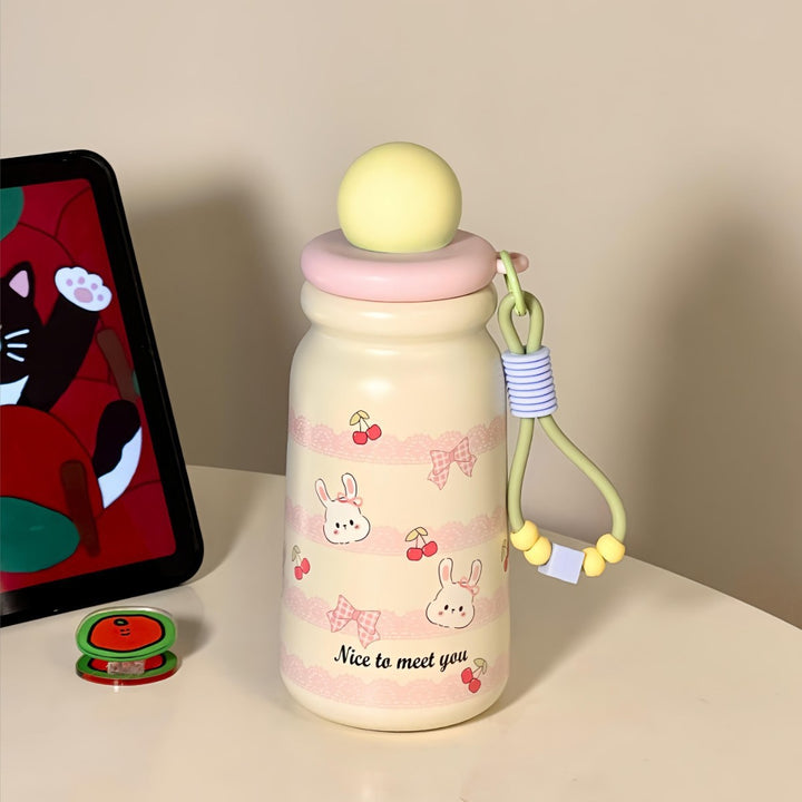 Women's Insulated Water Bottle with Playful Dog Design Bowlift