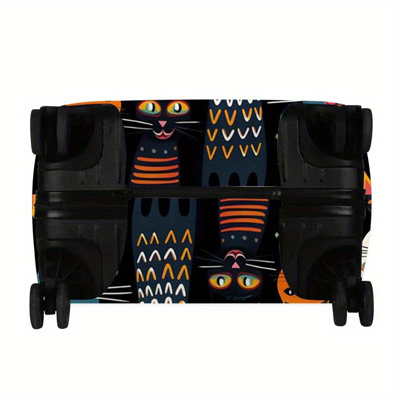 Unisex nan elastic suitcase cover with cartoon cat design stretchable scratch-resistant protective for luggage Bowlift