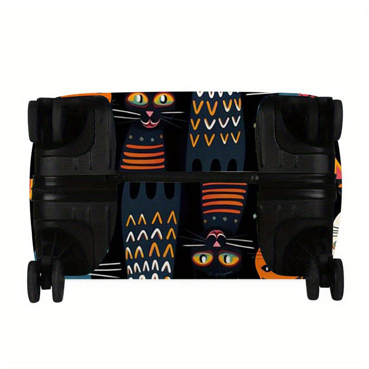Unisex nan elastic suitcase cover with cartoon cat design stretchable scratch-resistant protective for luggage Bowlift