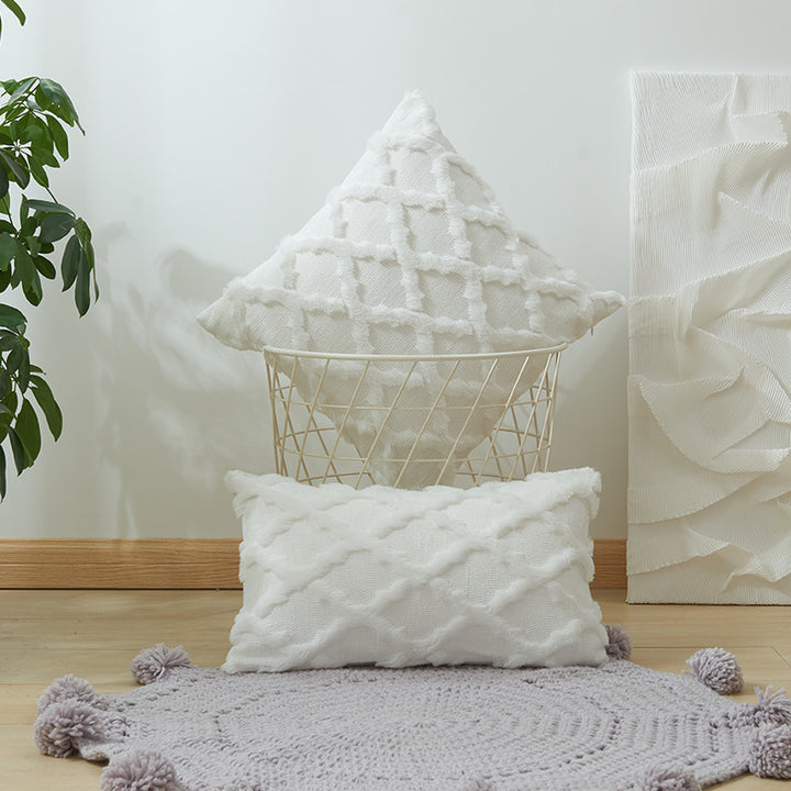 Textured Fringe Decorative Throw Pillow