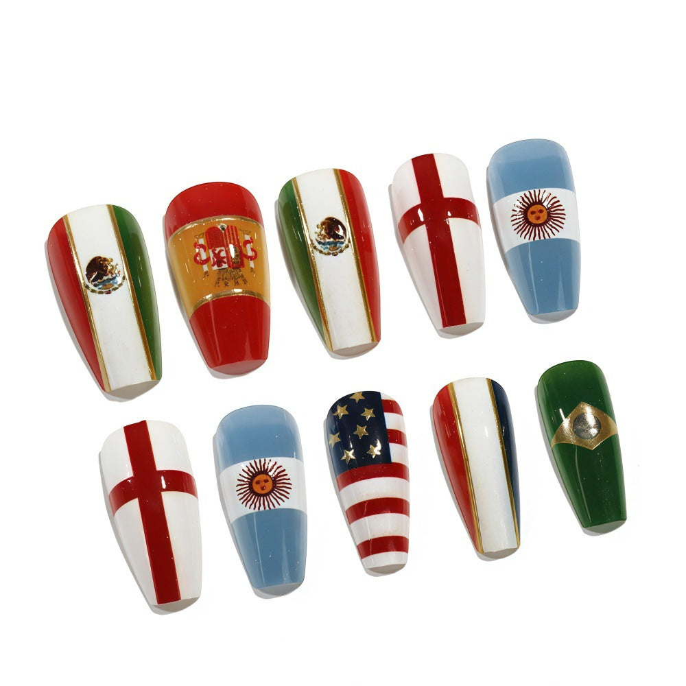 Artificial nails with national flag designs Bowlift