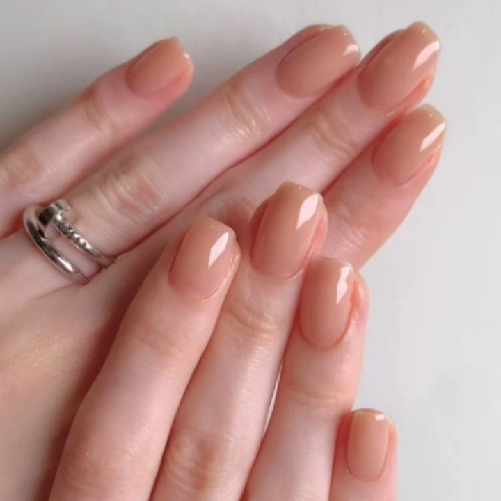 Natural Glossy Press-On Nail Set Bowlift
