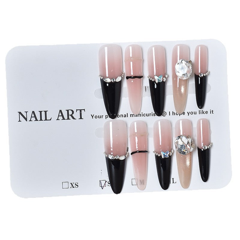 Premium Rhinestone-Embellished Press-On Nail Extensions Bowlift