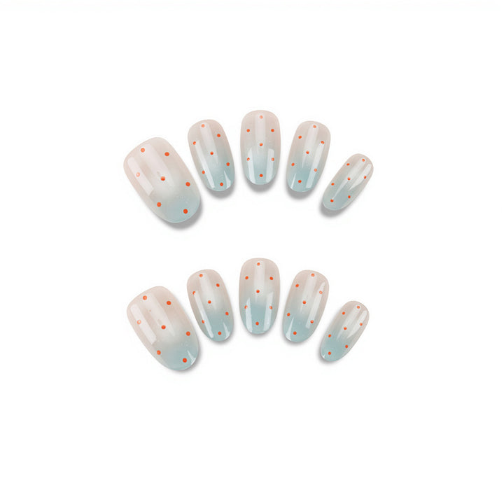 Decorative Press-On Nail Art with Ombre Design Bowlift