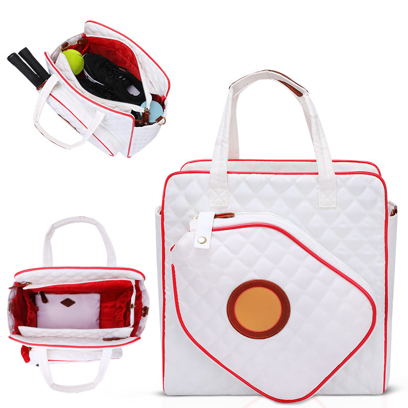 Quilted Tennis Equipment Tote Bag Bowlift