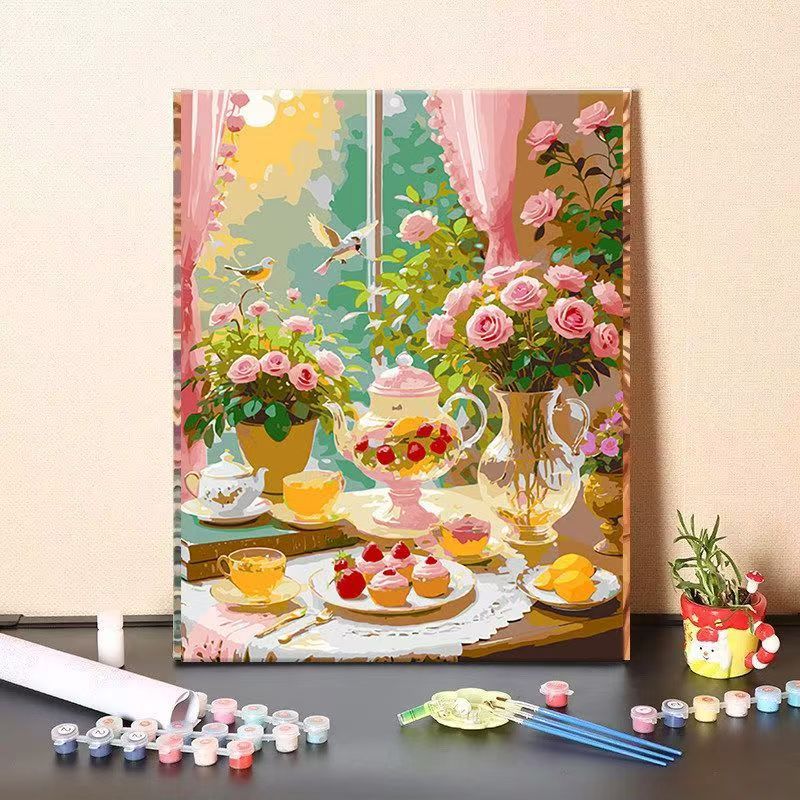 DIY Floral Still Life Paint by Numbers Kit Bowlift