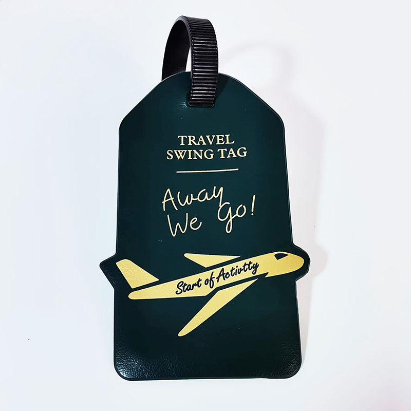 premium travel luggage tag with embossed airplane motif Bowlift