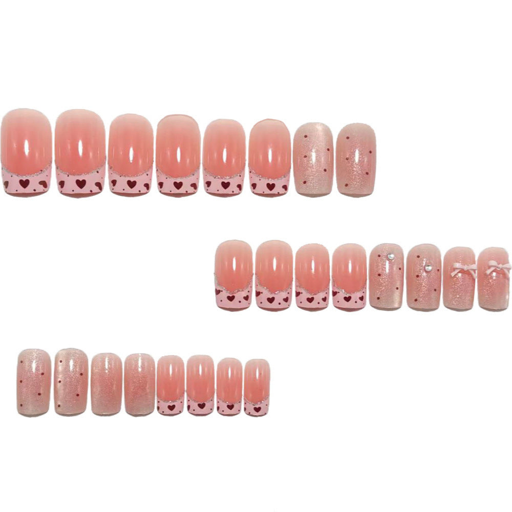 Artistic Nail Tips with Heart Details Bowlift