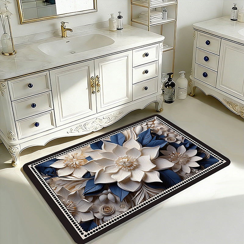 Geometric Patterned Bath Rug Bowlift