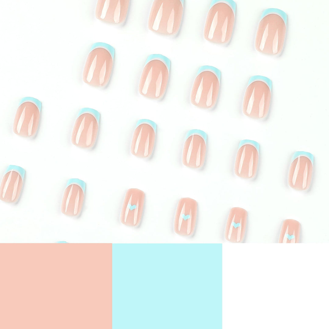 Artful nail art with pastel blue accents Bowlift