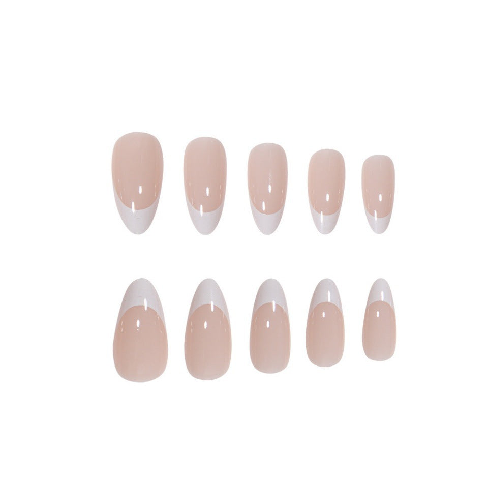 Elegant French Tip Press-On Nail Set Bowlift