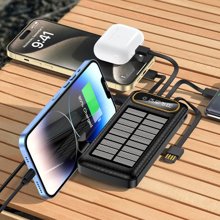 Portable Solar Power Bank with Integrated Charging Technology and Digital Display Bowlift