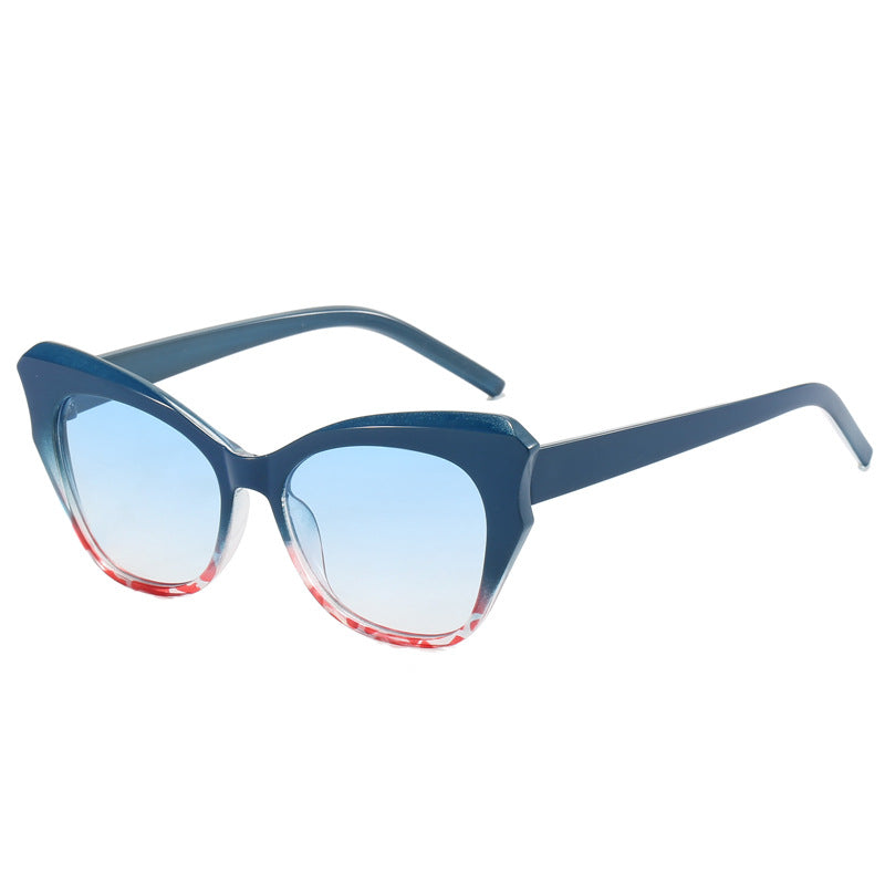 Women's Cat-Eye Sunglasses with Extravagant Mirror Design Bowlift