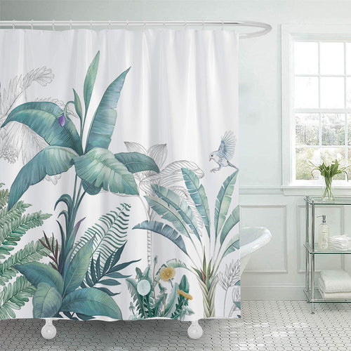 Tropical Botanical Shower Curtain Bowlift