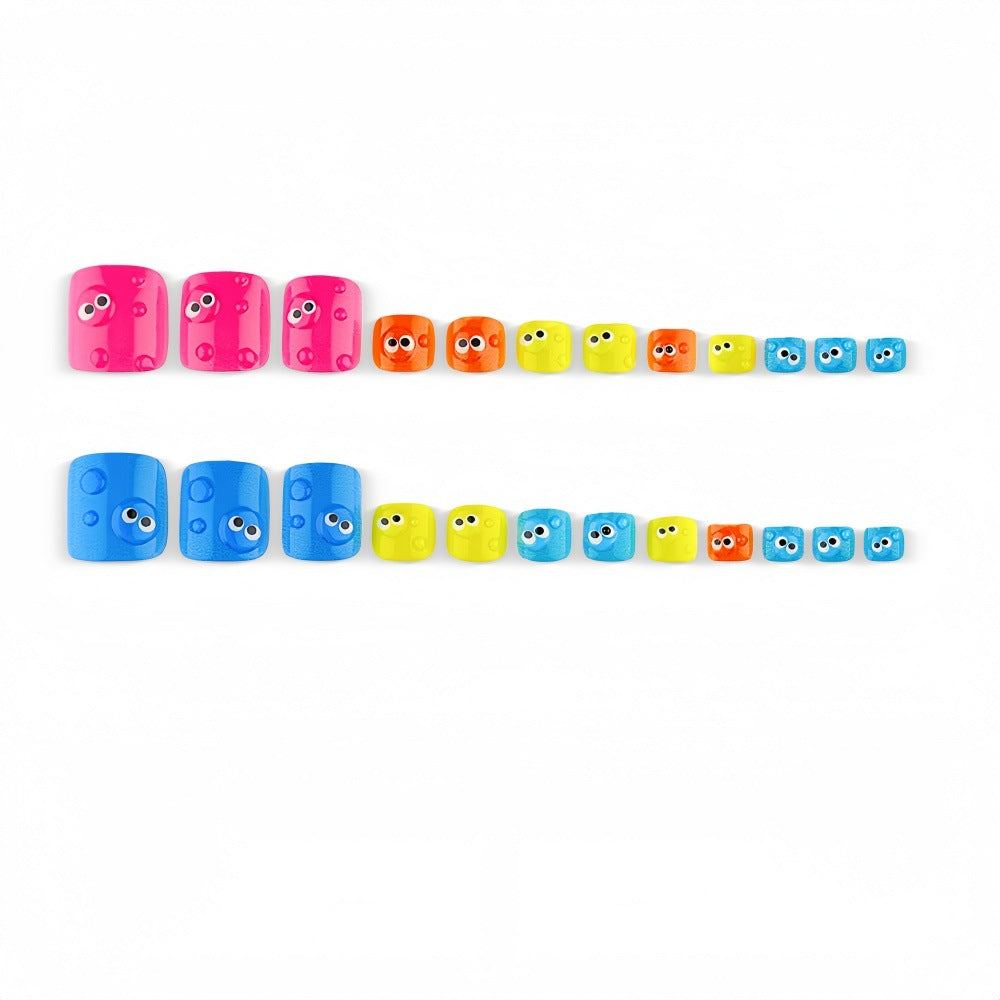 Nail art with colorful cartoon designs Bowlift