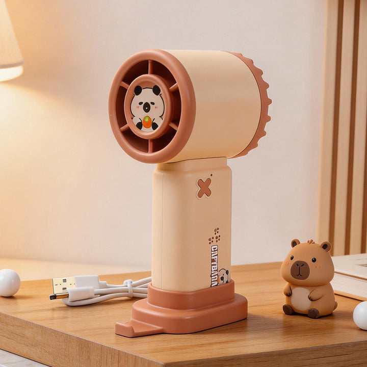 Unisex Portable Hand Fan with Cute Animal Design Bowlift