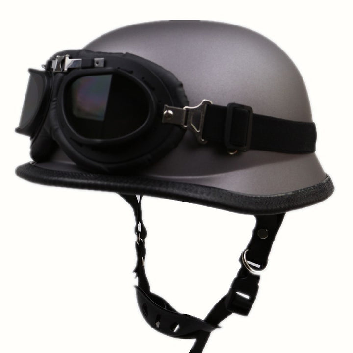 Retro Half-Helmet Motorcycle Protection with Goggles Bowlift