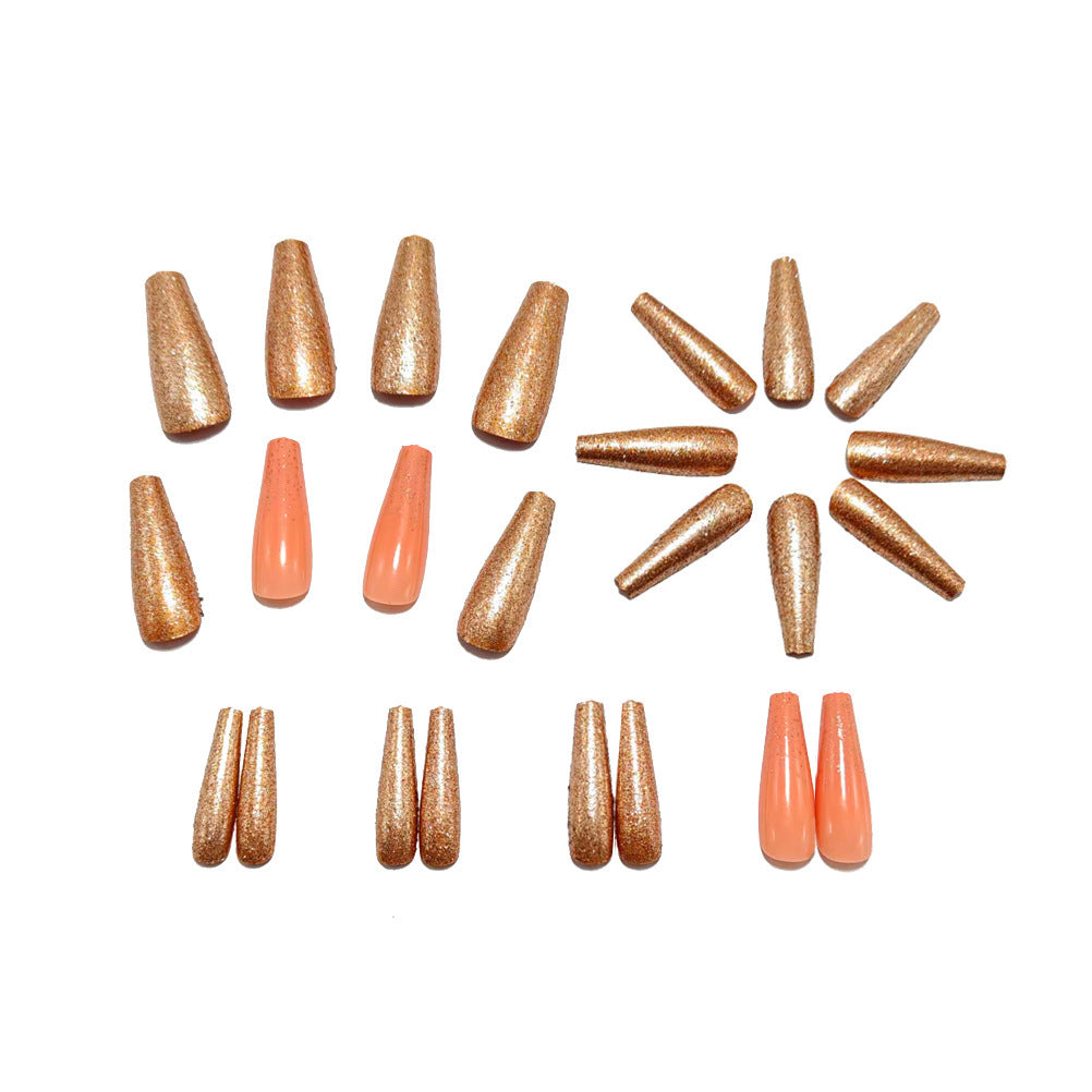 Glamorous artificial nails with glitter and ombre effect Bowlift