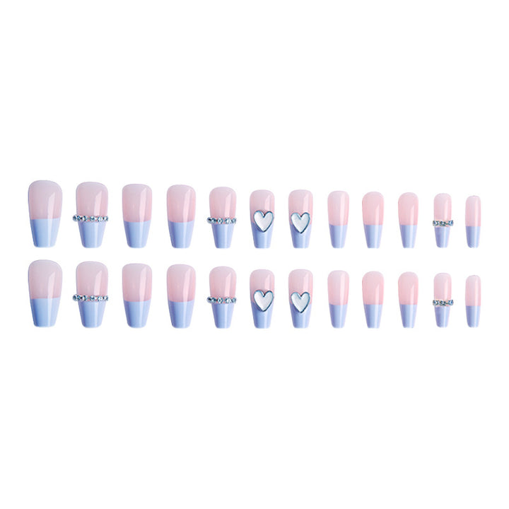 Artificial nails with romantic heart and glitter decorations Bowlift