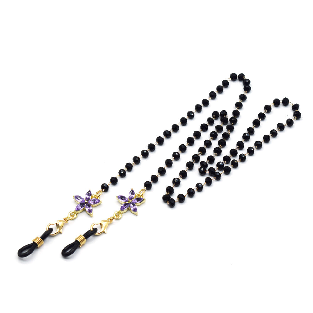 Elegant Floral-Accented Eyewear Chain Bowlift