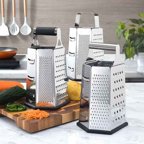 High-quality stainless steel kitchen grater with non-slip base Bowlift