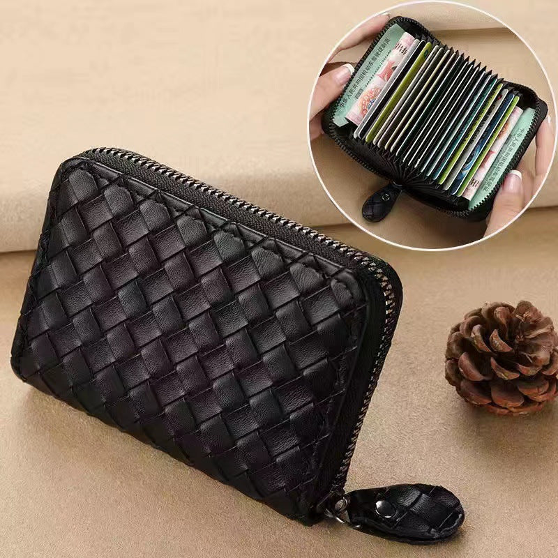 Compact Woven Zippered Card Holder Bowlift